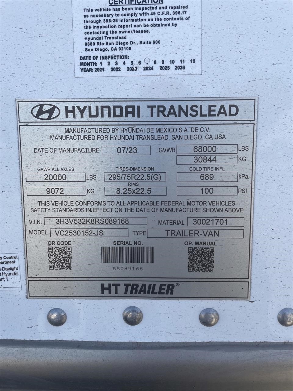 2024 HYUNDAI DRY VAN 8037890561